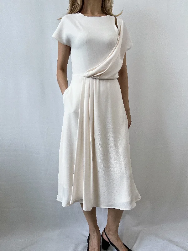 Cofi Drape Dress in Off-white Trendy new unclassified dresses