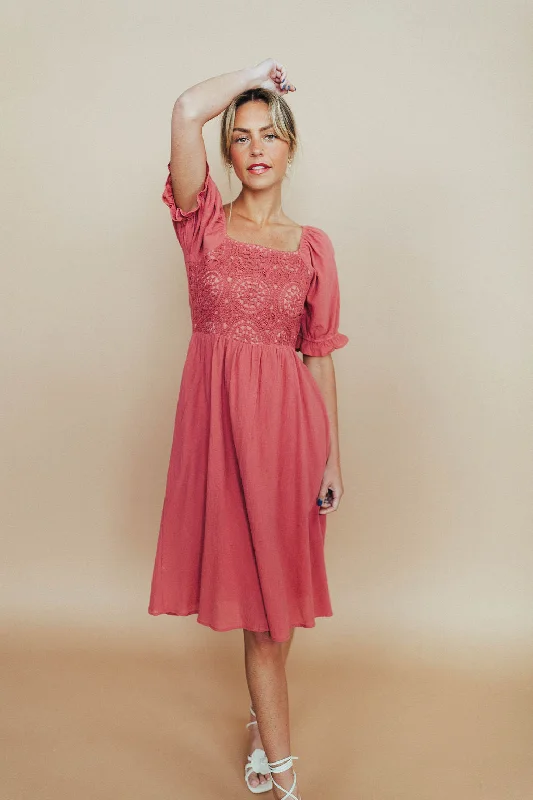 *Mari Crochet Dress in Marsala FINAL SALE Vacation unclassified dresses