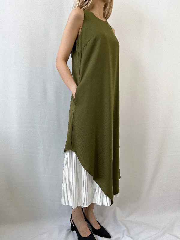 Pleatify Dress in Olive Travel unclassified dresses