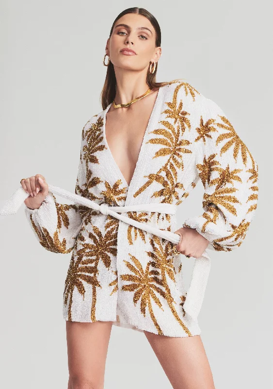 Gabrielle Sequin Palm Robe