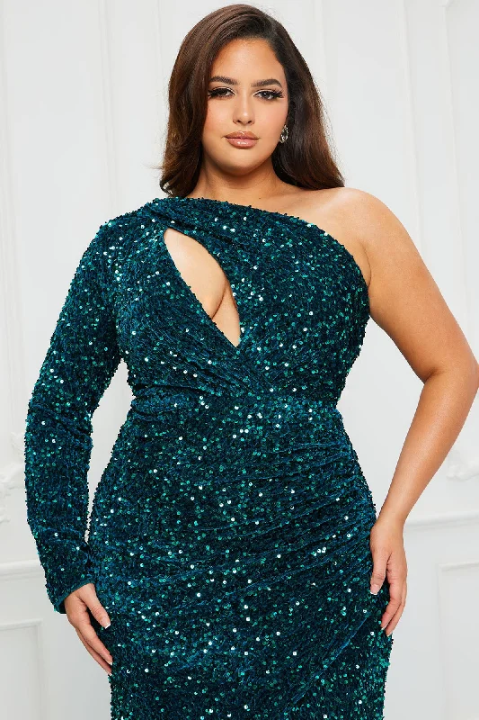 Gems Sequin Maxi Dress - Emerald