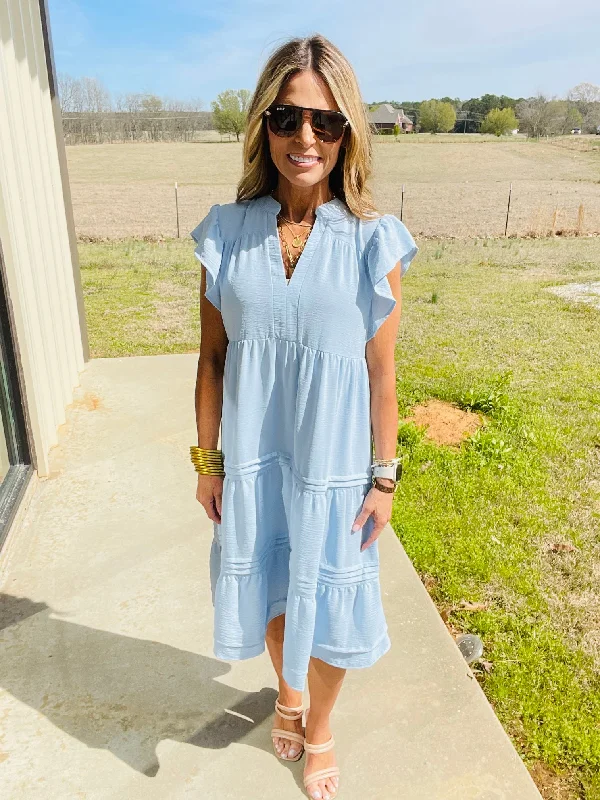 LIGHT BLUE LUXURY DRESS