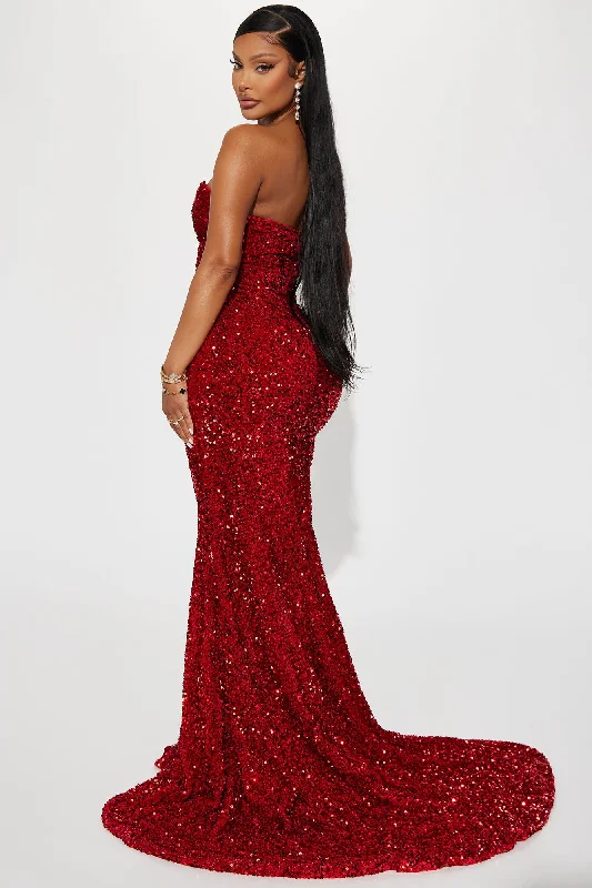 Renae Sequin Gown - Red