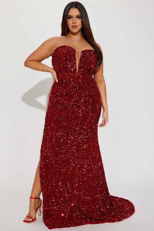 Renae Sequin Gown - Red