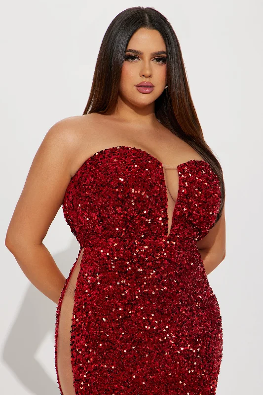 Renae Sequin Gown - Red